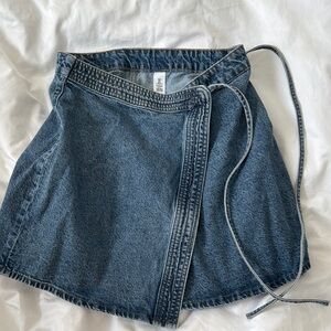Denim Wrap Skirt